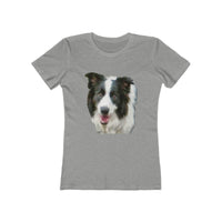 Border Collie 'Archie' - Women's Slim Fit  Ringspun Cotton T-Shirt