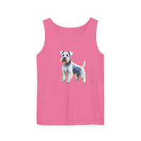 White Schnauzer Unisex Relaxed Fit Garment-Dyed Tank Top