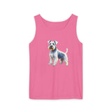 White Schnauzer Unisex Relaxed Fit Garment-Dyed Tank Top