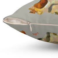 Basset Hound 'Lautrec' Spun Polyester Throw Pillow
