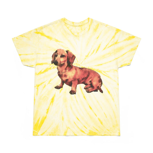 Dachshund 'Simone' Unisex Cotton Tie-Dye Tee, Cyclone