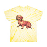 Dachshund 'Simone' Unisex Cotton Tie-Dye Tee, Cyclone