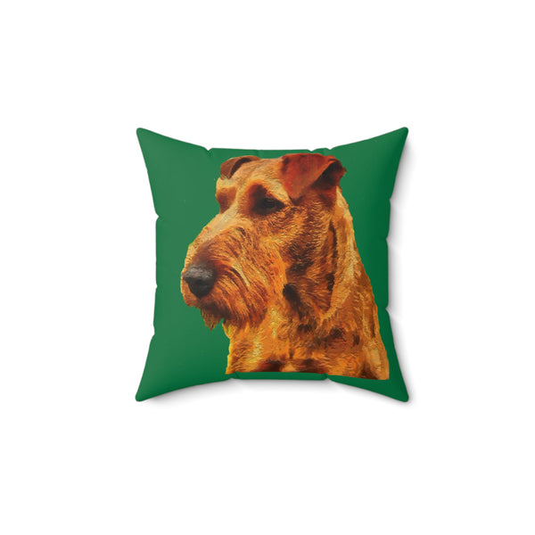 Irish Terrier 'Jocko'  -  Spun Polyester Throw Pillow