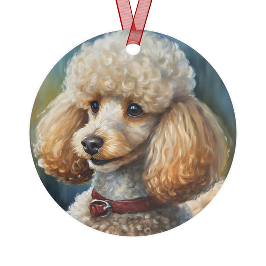 Standard Poodle #2 Metal Ornaments