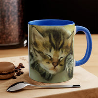 Sleepy Brucie the Cat - Ceramic Accent Coffee Mug, 11oz