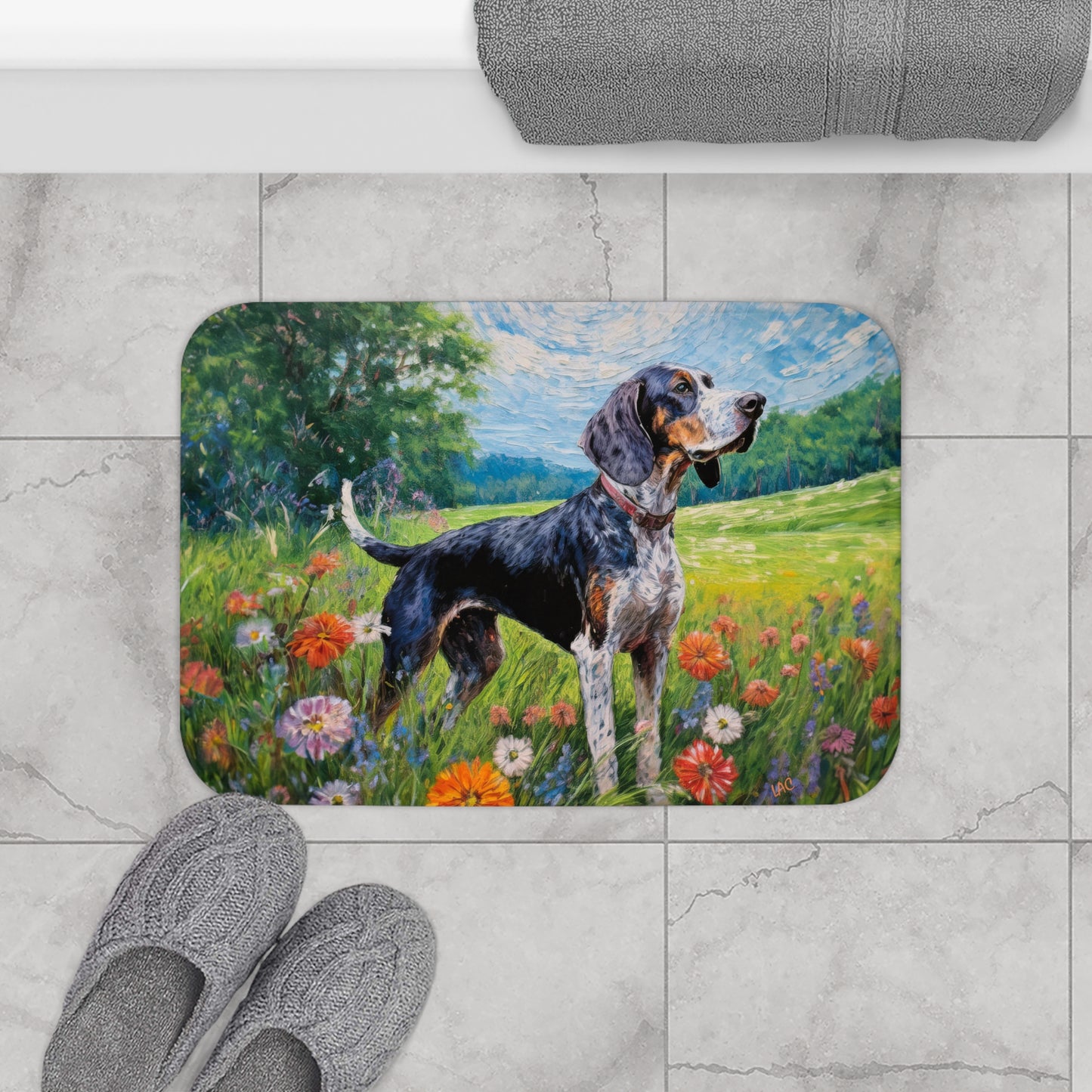 Bluetick Coonhound Bathroom Rug Mat
