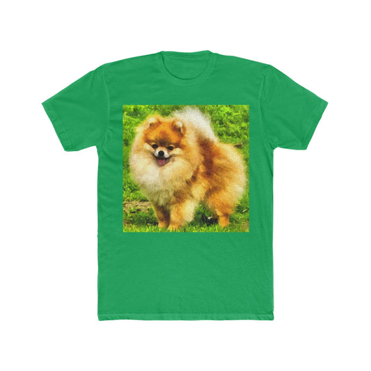 Pomeranian 'Pom Pom' Men's FIted Cotton Crew Tee