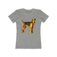 Airedale Terrier 'Lucy' -  Women's Slim Fitted  Ringspun Cotton T-Shirt  -