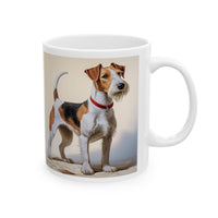 Whimsical Wire Fox Terrier Ceramic Mug