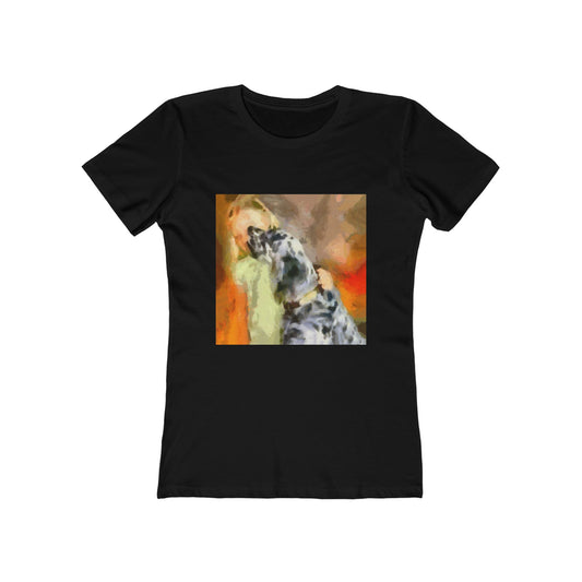 English Setter & Child Women's Slim Fit T-Shirt