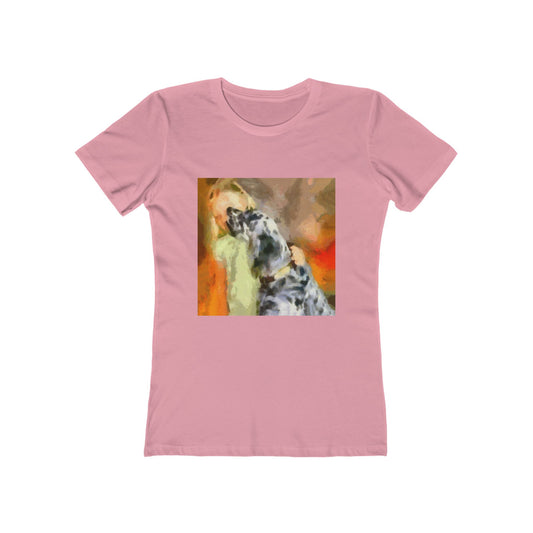 English Setter & Child Women's Slim Fit T-Shirt