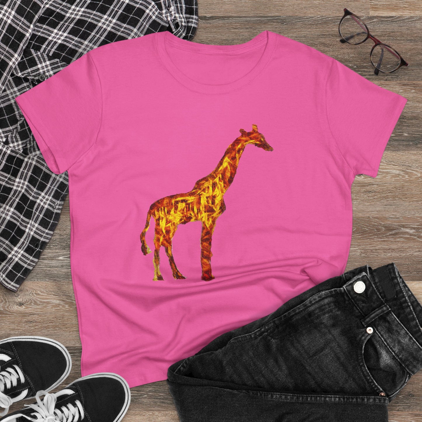 Giraffe 'Camile' Women's Midweight Cotton Tee