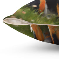 Greater Swiss Mountain Dog Spun Polyester Throw Pillow