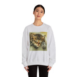 Sleepy Brucie the Cat - Unisex 50/50 Crewneck Sweatshirt