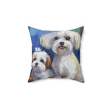 Maltese Spun Polyester Throw Pillow
