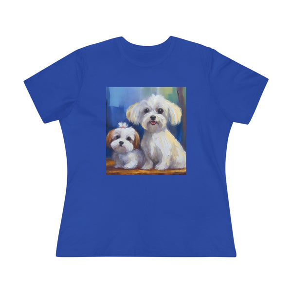 Maltese Puppies Women's Relaxed Fit Cotton Tee