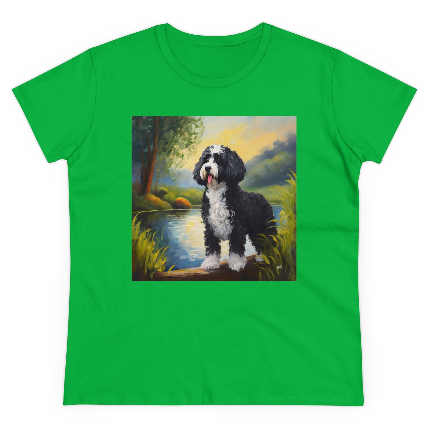 Portuguese Water Dog Women's Midweight Cotton Tee
