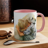 Yellow Labrador Retriever and Child - - Accent - Ceramic Coffee Mug, 11oz