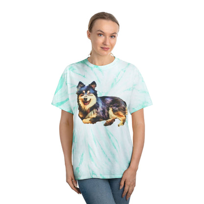 Finnish Lapphund Unisex Cotton Tie-Dye Tee, Cyclone