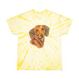 Dachshund 'Doxie 1' Unisex Cotton Tie-Dye Tee, Cyclone