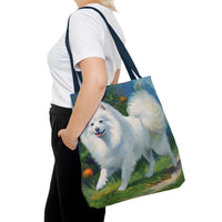 Japanese Spitz Polyester Tote Bag (AOP)