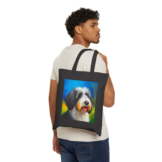 Polish Lowland Sheepdog Cotton Canvas Tote Bag