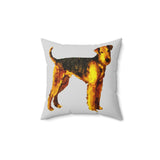 Airedale Terrier 'Lucy'  -  Spun Polyester Throw Pillow  -