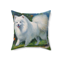 Japanese Spitz Spun Polyester Throw Pillow