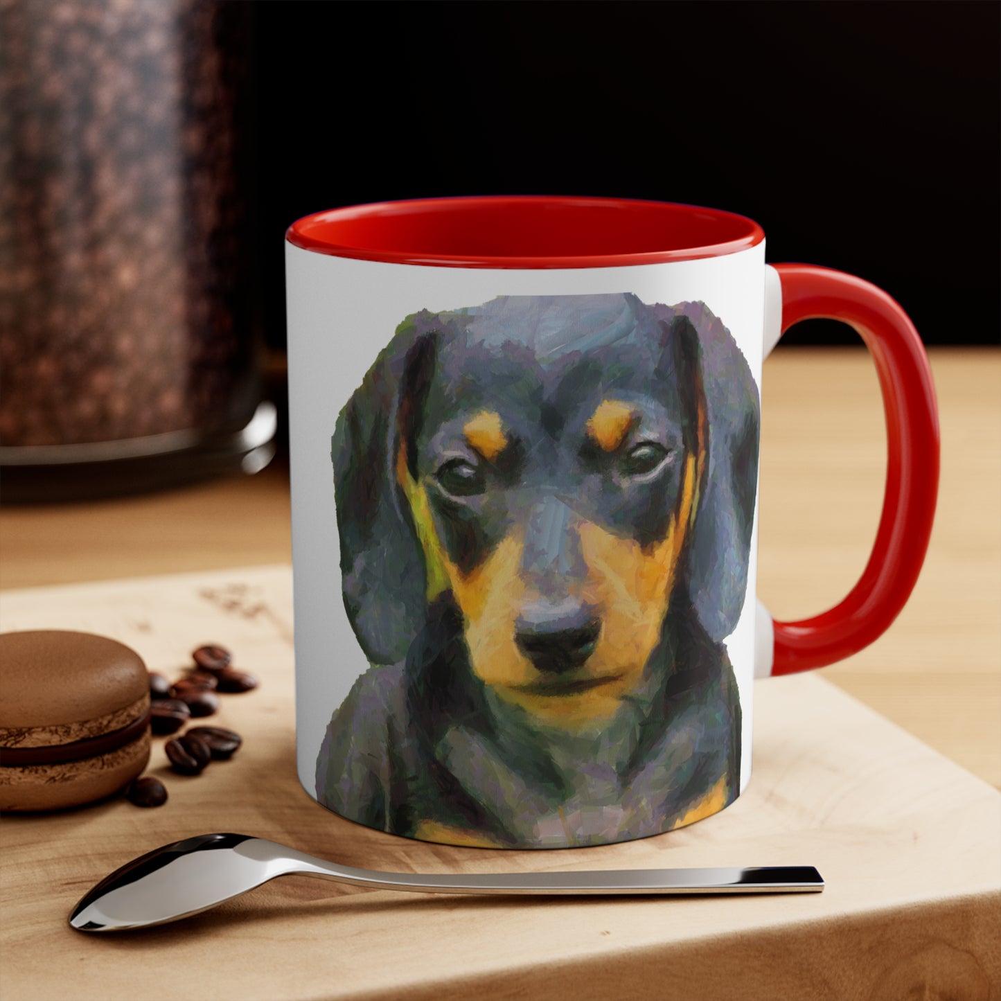 Dachshund 'Doxie 2' Accent Coffee Mug, 11oz