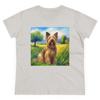 Briard in French Countryside Women's Midweight Cotton Tee
