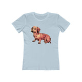 Dachshund 'Simone' - Women's Slim Fit Ringspun Cotton T-Shirt