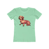 Dachshund 'Simone' - Women's Slim Fit Ringspun Cotton T-Shirt