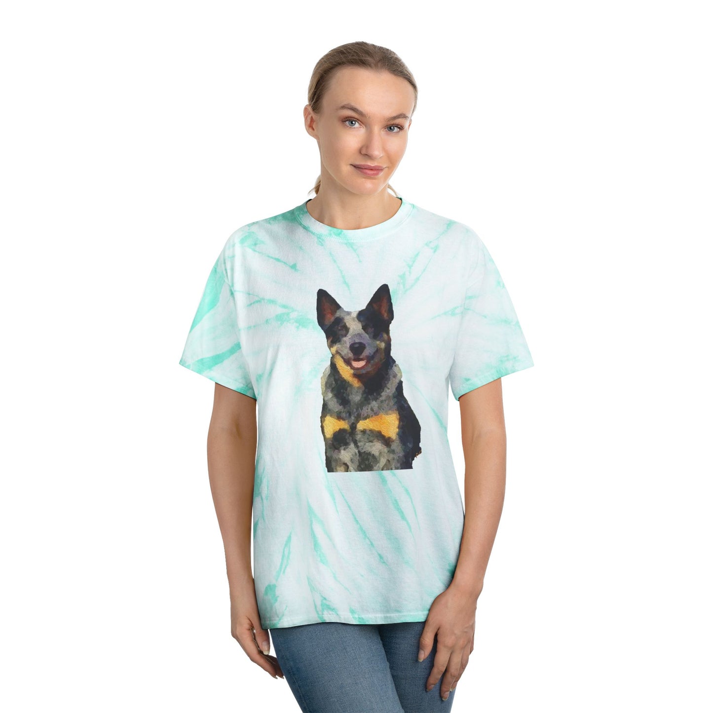 Blue Heeler - Australian Cattle Dog 'Bailey' Unisex Cotton Tie-Dye Tee, Cyclone