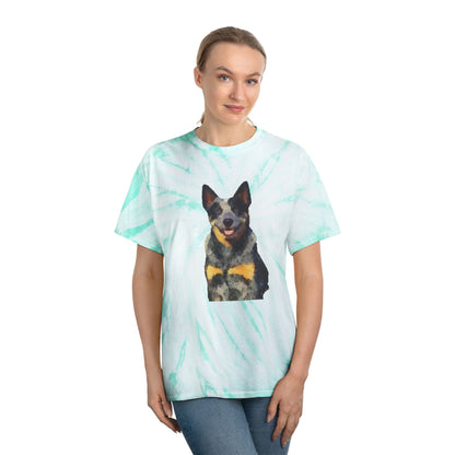 Blue Heeler - Australian Cattle Dog 'Bailey' Unisex Cotton Tie-Dye Tee, Cyclone