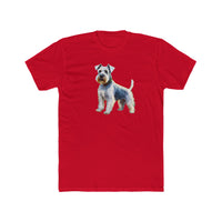 White Schnauzer Men's Fitted Cotton Crew Tee