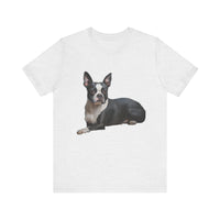 Blue Boston Terrier. -  Unisex Jersey Short Sleeve Tee