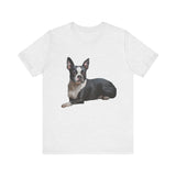 Blue Boston Terrier. -  Unisex Jersey Short Sleeve Tee
