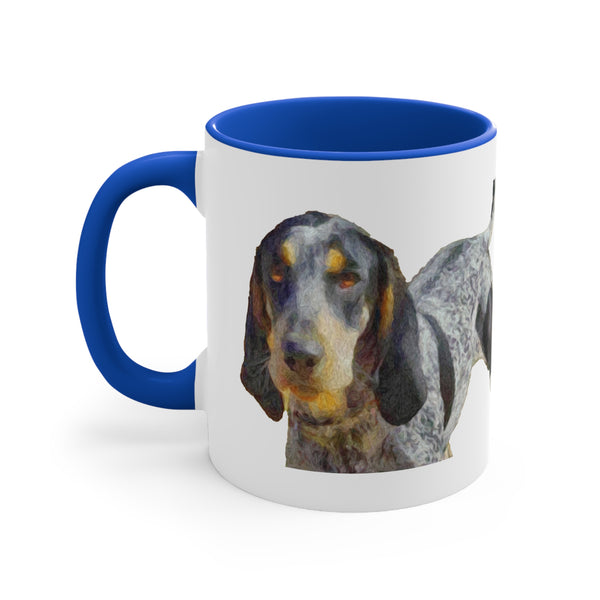 Bluetick Coonhound Accent Coffee Mug, 11oz