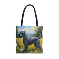 Kerry Blue Terrier Polyester Tote Bag with Artistic Painting