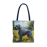 Kerry Blue Terrier Polyester Tote Bag with Artistic Painting