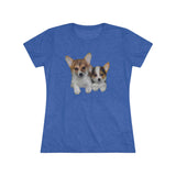 Welsh Corgi 'Cousins' Women's Slim Fit Triblend Tee