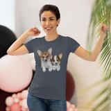 Welsh Corgi 'Cousins' Women's Slim Fit Triblend Tee