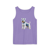 White Schnauzer Unisex Relaxed Fit Garment-Dyed Tank Top