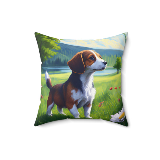 Drever Puppy Spun Polyester Throw Pillow
