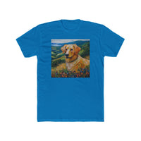 Golden Retriever #3 - Men's Fitted Cotton Crew Tee