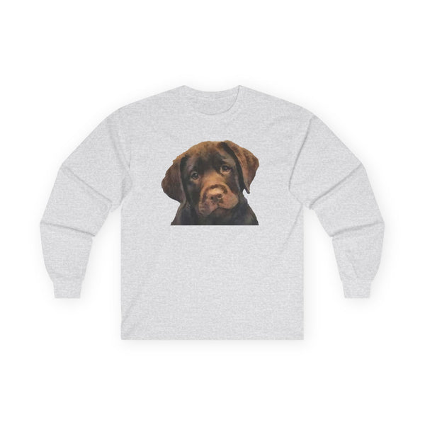 Chocolate Labrador Retriever Puppy Cotton Long Sleeve Tee