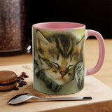 Sleepy Brucie the Cat - Ceramic Accent Coffee Mug, 11oz