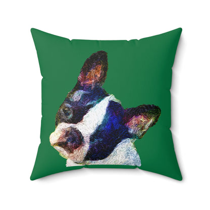 Boston Terrier 'Skipper' Spun Polyester Throw Pillow