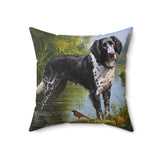 Large Munsterlander - Spun Polyester Throw Pillow