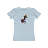 Drever Puppy Women's Slim Fit Ringspun Cotton Tee